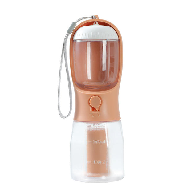 Portable Dog Water Bottle with Food & Waste Bag Holder