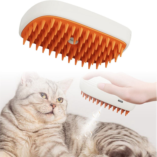 USB Rechargeable Pet Steam Brush & Massage Comb