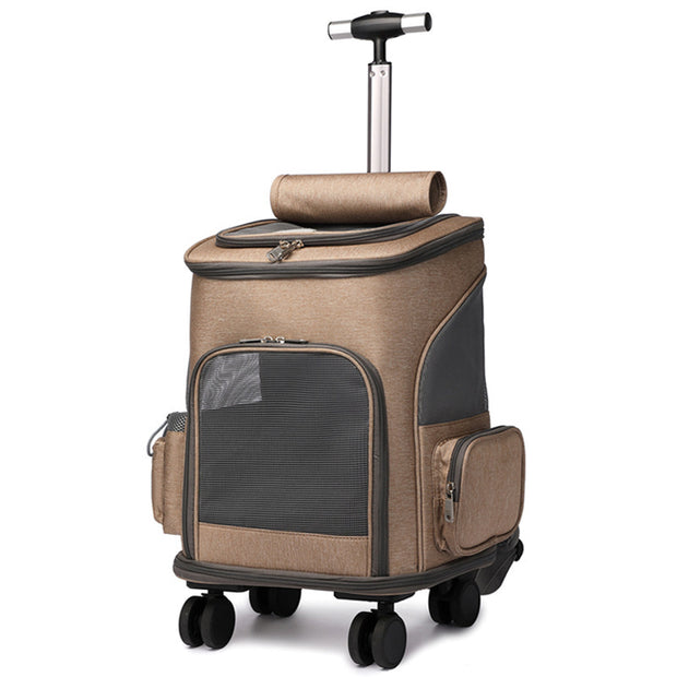 Portable Pet Carrier Backpack with Wheels for Travel