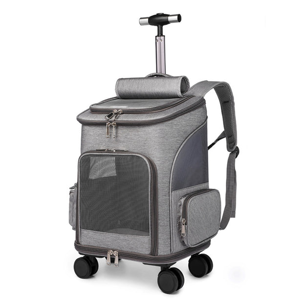 Portable Pet Carrier Backpack with Wheels for Travel