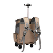 Portable Pet Carrier Backpack with Wheels for Travel