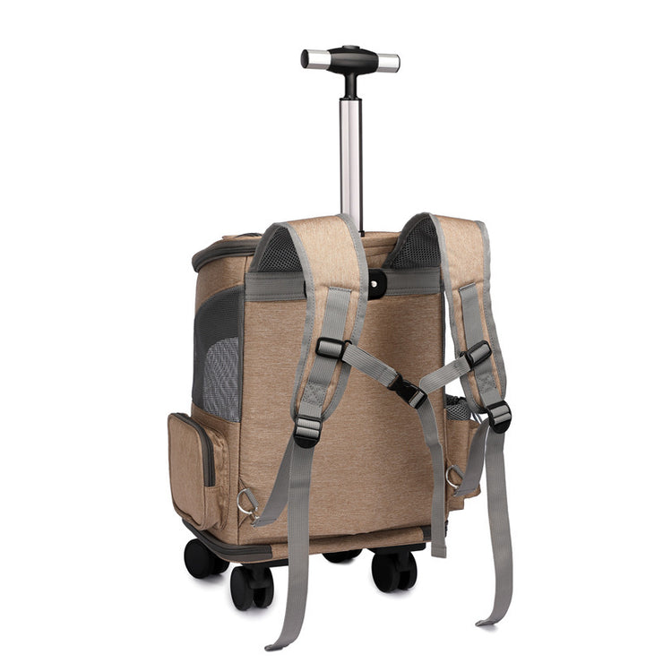 Portable Pet Carrier Backpack with Wheels for Travel