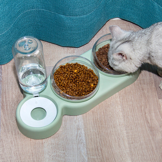 Automatic Pet Feeder & Water Dispenser – Raised Cat Dog Bowl