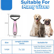 Pet Grooming Brush for Shedding & Undercoat Removal