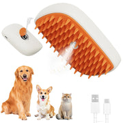 USB Rechargeable Pet Steam Brush & Massage Comb