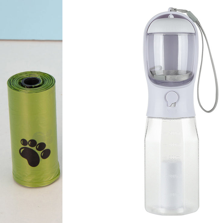 3-in-1 Leak-Proof Pet Water Bottle with Feeder & Waste Bag