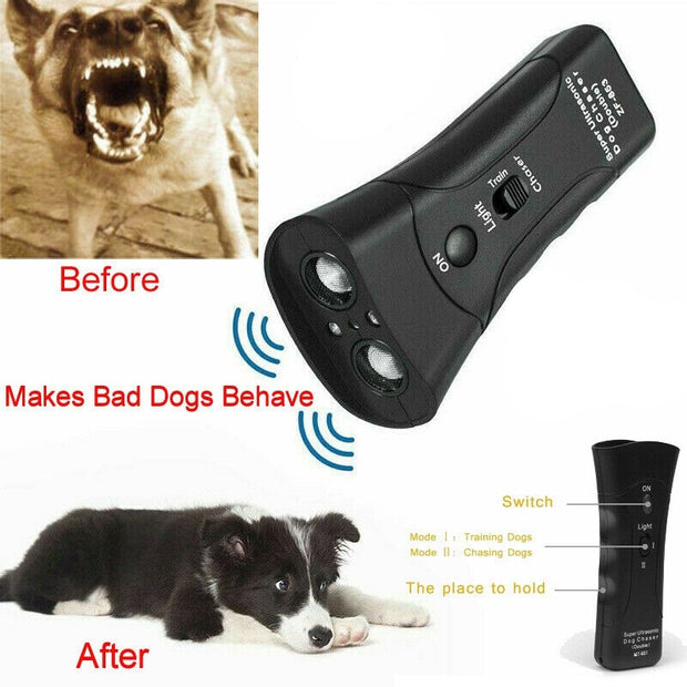 3-in-1 Ultrasonic Anti-Bark Dog Trainer with LED Light