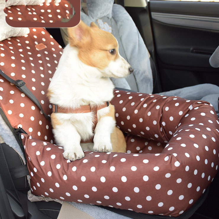 Pet Travel Car Seat for Small & Medium Dogs - Car Kennel Cushion