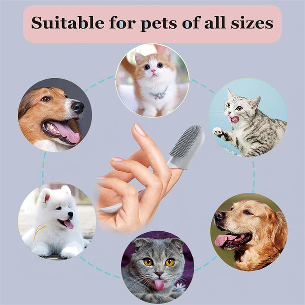 Dog & Cat Tooth Cleaning Finger Brush - Silicone Oral Care