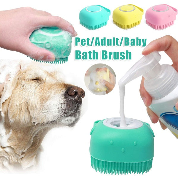 Silicone Dog Bath Brush - Pet Grooming & Massage Glove