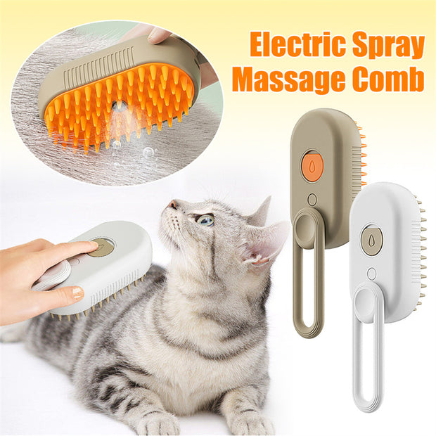 3-in-1 Cat & Dog Steam Brush for Pet Grooming & Hair Removal