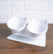 New Inclined Food Cat Ear Oblique Mouth Transparent Single Pet Bowl