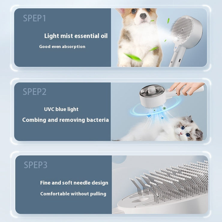 Pet Hair Remover Brush for Dogs & Cats – Self-Cleaning Grooming Tool