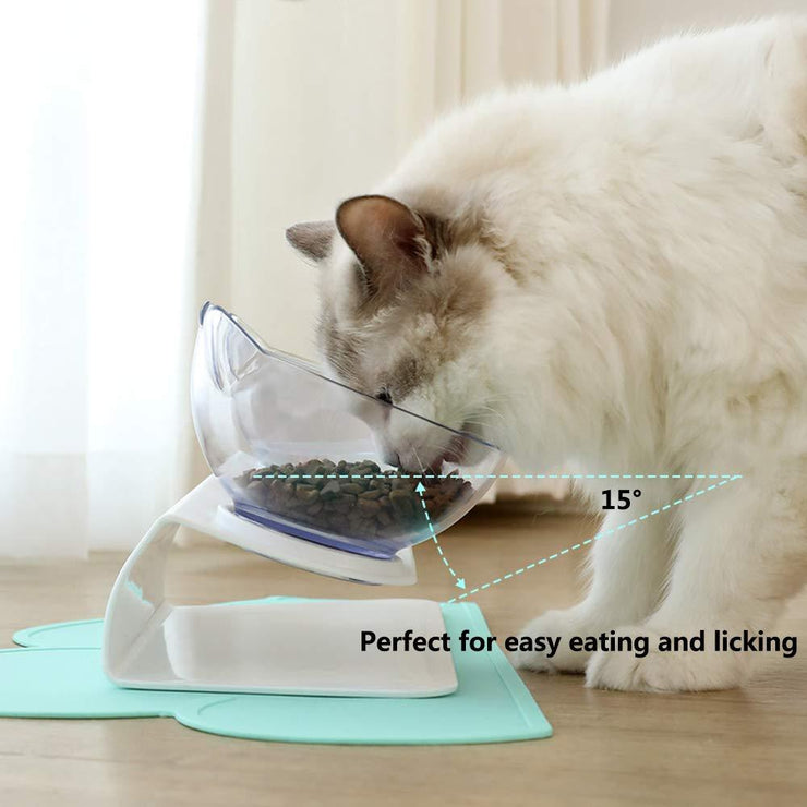 Non-Slip Raised Cat Bowl with Stand – Pet Feeder