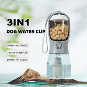 Portable Dog Water Bottle with Food & Waste Bag Holder