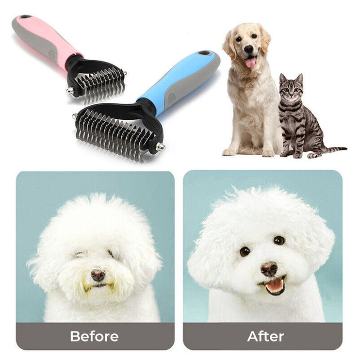 Pet Grooming Brush for Dogs & Cats – Deshedding & Dematting