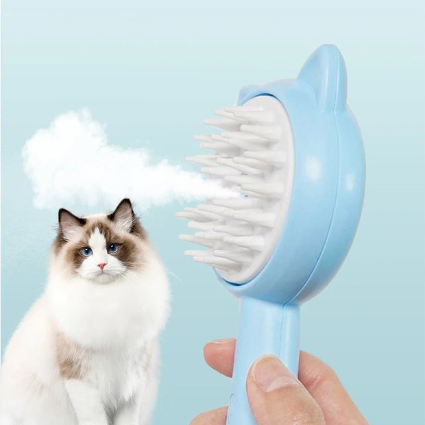 Rechargeable Pet Grooming Brush for Dogs & Cats - Self-Cleaning Deshedding Rake Comb