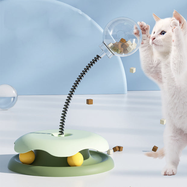 Interactive Cat Toys 2-in-1 Spring Turntable Ball Kit